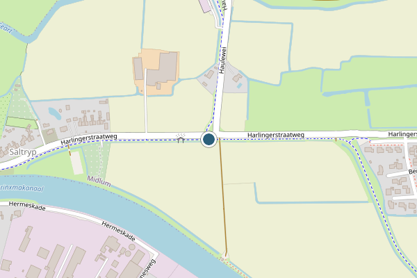 Politie-melding op Harlingerstraatweg, Midlum op 30 juli, kaart-overzicht