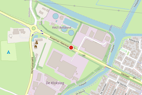 Brandweer-melding op Koopman Heeresweg, Bolsward op 30 juli, kaart-overzicht