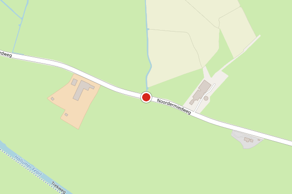 Brandweer-melding op Noordermiedweg, Hallum op 30 juli, kaart-overzicht
