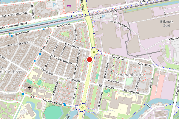 Brandweer-melding op Pieter Stuyvesantweg, Leeuwarden op 30 juli, kaart-overzicht