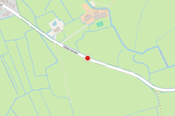 Brandweer-melding op Faldenserwei, Baard op 31 juli, kaart-overzicht