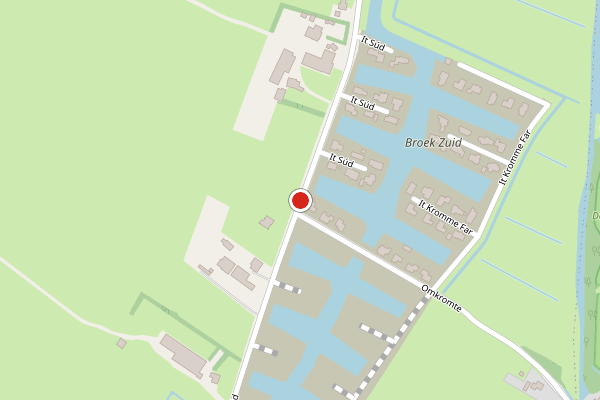 Brandweer-melding op It Súd, Broek op 31 juli, kaart-overzicht