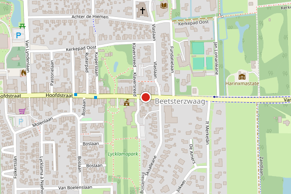 Brandweer-melding op Hoofdstraat, Beetsterzwaag op 1 augustus, kaart-overzicht