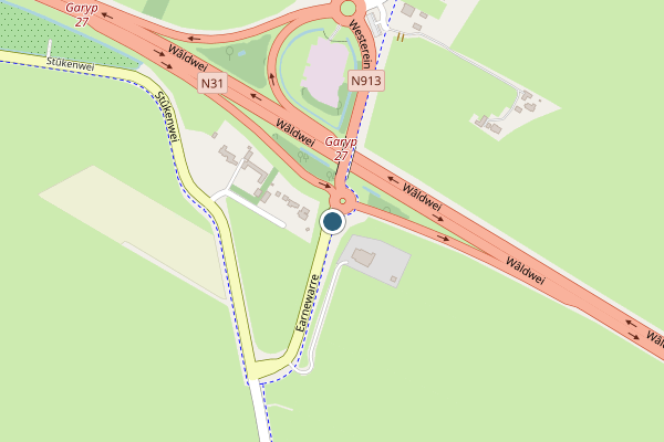 Politie-melding op N913 Earnewarre, Garyp op 1 augustus, kaart-overzicht