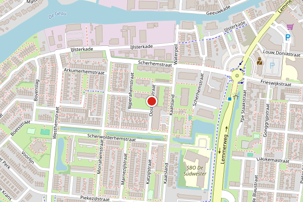 Brandweer-melding op Oosthemstraat, Sneek op 2 augustus, kaart-overzicht