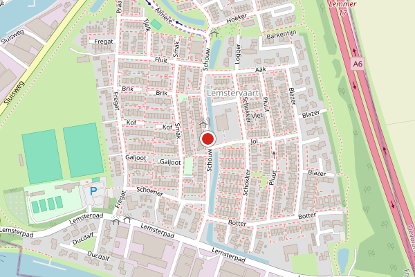 Brandweer-melding op Schouw, Lemmer op 2 augustus, kaart-overzicht