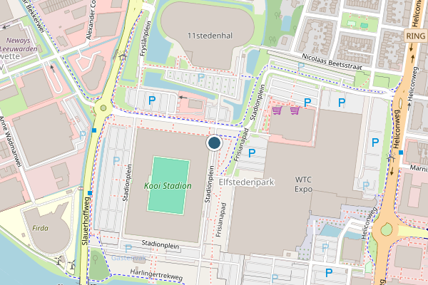 Politie-melding op Stadionplein, Leeuwarden op 3 augustus, kaart-overzicht