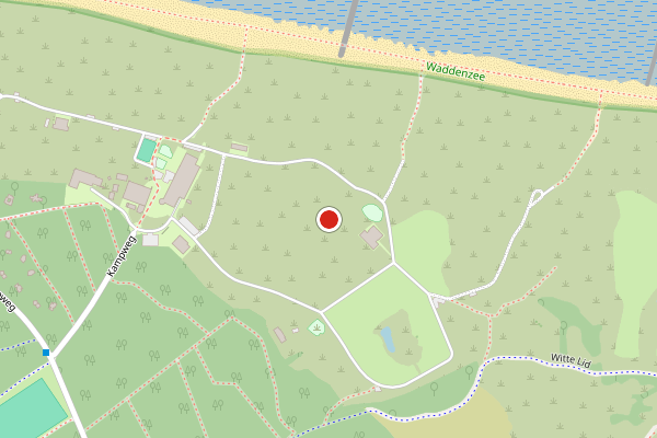 Brandweer-melding op Kampweg, Vlieland op 3 augustus, kaart-overzicht