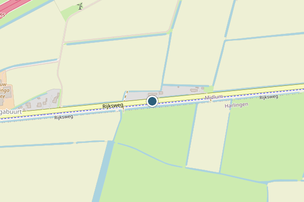 Politie-melding op Rijksweg, Midlum op 5 augustus, kaart-overzicht