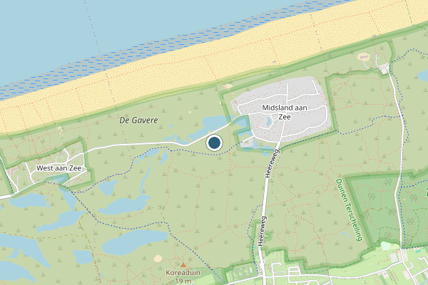 Politie-melding op Waddenzee, Midsland op 5 augustus, kaart-overzicht