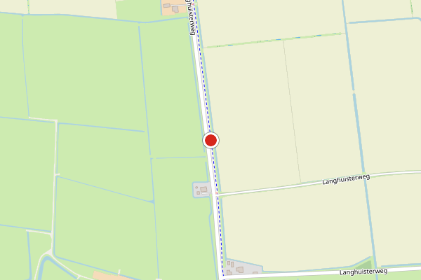 Brandweer-melding op Langhuisterweg, St.-Annaparochie op 7 augustus, kaart-overzicht