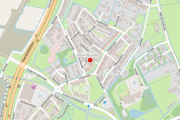 Brandweer-melding op Jelleslan, Goutum op 27 mei, kaart-overzicht