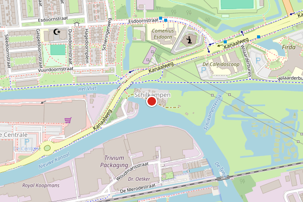 Brandweer-melding op Schilkampen, Leeuwarden op 26 mei, kaart-overzicht