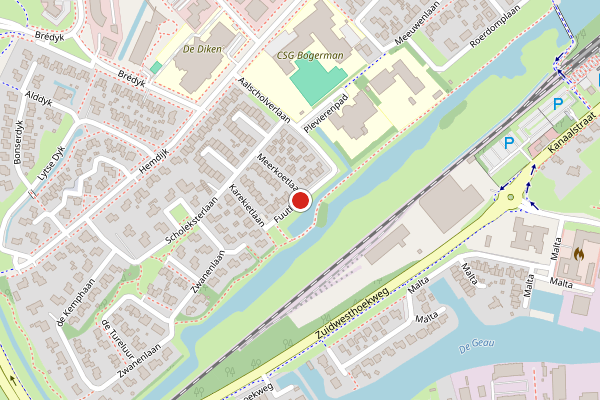 Brandweer-melding op Fuutlaan, Sneek op 1 juni, kaart-overzicht
