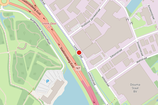 Brandweer-melding op Lorentzstraat, Sneek op 27 mei, kaart-overzicht