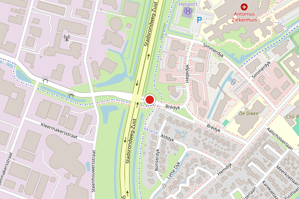 Brandweer-melding op Bredyk, Sneek op 27 mei, kaart-overzicht