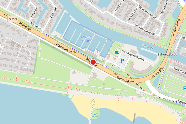 Brandweer-melding op Plattedijk, Lemmer op 27 mei, kaart-overzicht