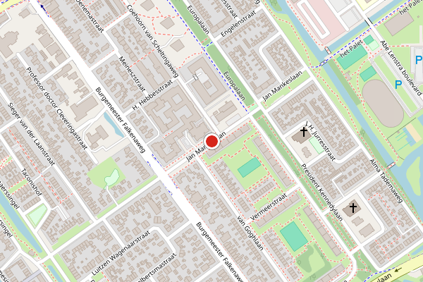 Brandweer-melding op Jan Mankeslaan, Heerenveen op 27 mei, kaart-overzicht