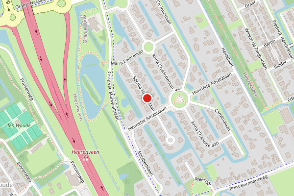 Brandweer-melding op Sophia Hedwiglaan, Oranjewoud op 27 mei, kaart-overzicht
