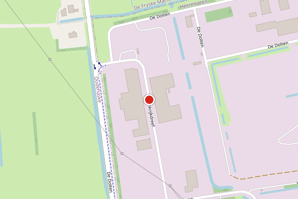 Brandweer-melding op Frankrijkdreef, Heerenveen op 21 mei, kaart-overzicht