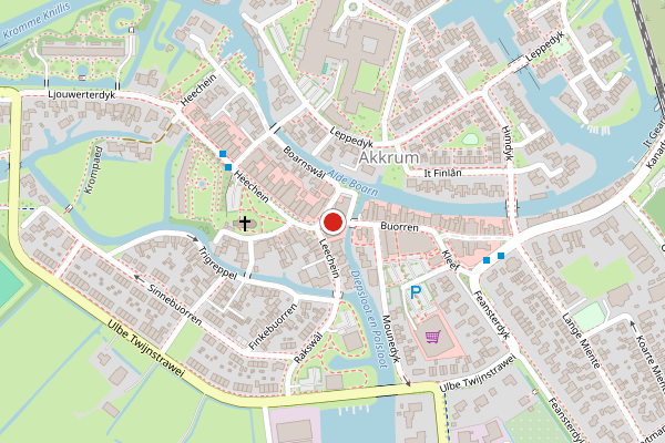 Brandweer-melding op Buorren, Akkrum op 20 mei, kaart-overzicht