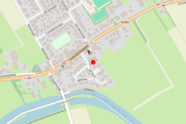 Brandweer-melding op de Karn, Mildam op 19 mei, kaart-overzicht
