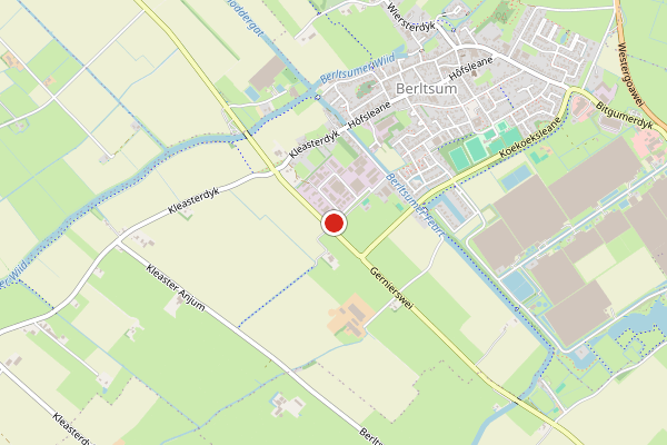 Brandweer-melding op kelder Bitgumerdyk, Berltsum op 26 mei, kaart-overzicht