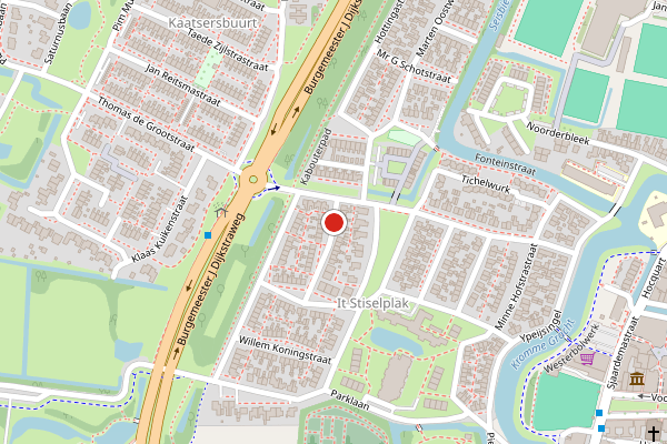 Brandweer-melding op Wijtze Ennemastraat, Franeker op 19 mei, kaart-overzicht