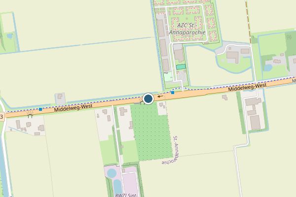 Politie-melding op Middelweg-West op 13 mei, kaart-overzicht