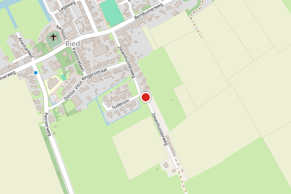 Brandweer-melding op Zevenhuisterweg, Ried op 12 mei, kaart-overzicht