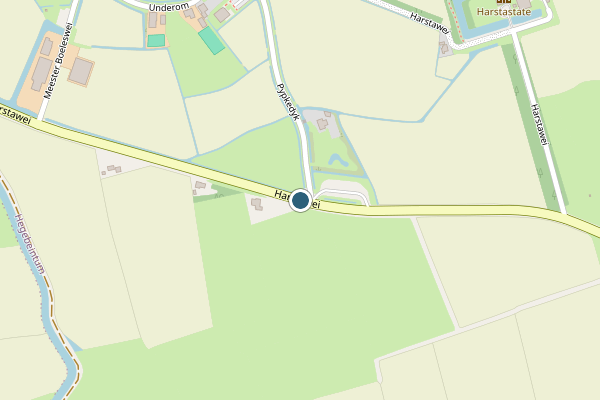 Politie-melding op Harstawei, Hegebeintum op 30 mei, kaart-overzicht