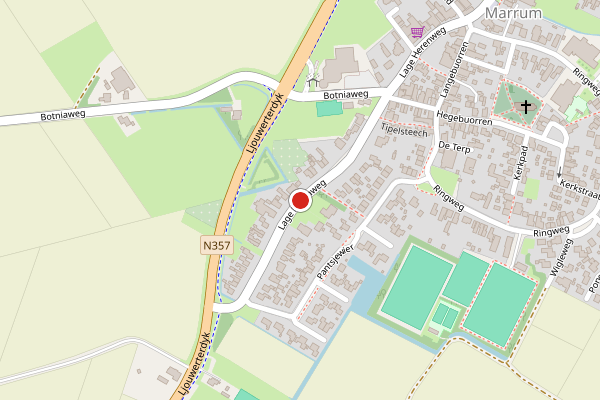 Brandweer-melding op Lage Herenweg, Marrum op 28 mei, kaart-overzicht