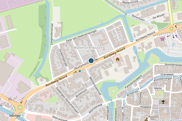 Politie-melding op Mockamastrjitte, Dokkum op 24 mei, kaart-overzicht