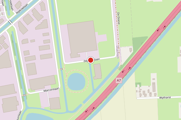 Brandweer-melding op Zeppelinlaan, Drachten op 11 mei, kaart-overzicht