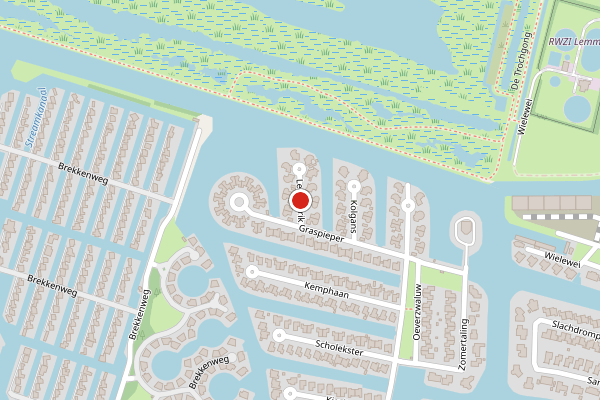 Brandweer-melding op Leeuwerik, Lemmer op 9 mei, kaart-overzicht