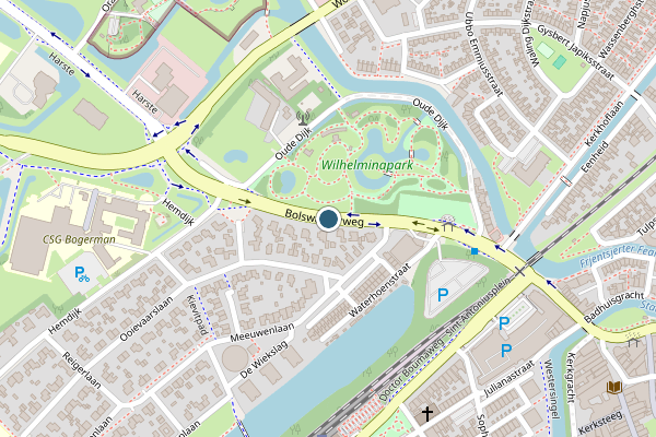 Politie-melding op Bolswarderweg, Sneek op 21 mei, kaart-overzicht