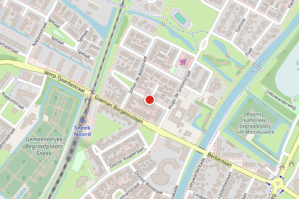 Brandweer-melding op Johan van Oldenbarneveltstraat, Sneek op 16 mei, kaart-overzicht
