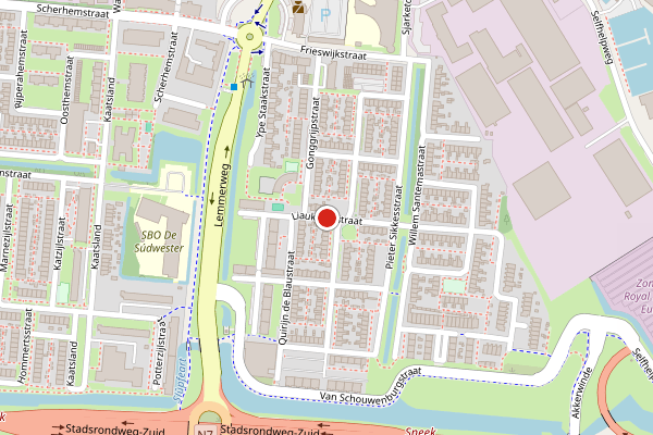 Brandweer-melding op Liaukemastraat, Sneek op 10 mei, kaart-overzicht