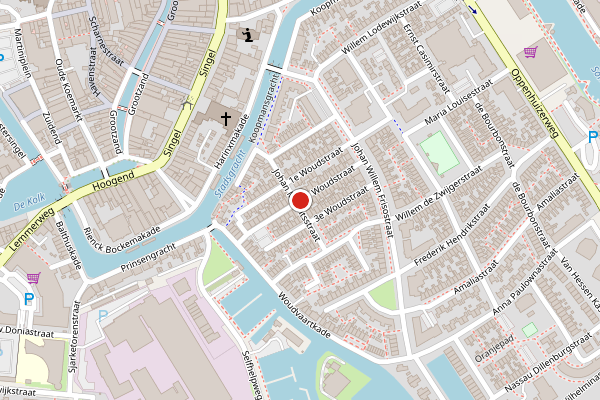 Brandweer-melding op 2e Woudstraat, Sneek op 10 mei, kaart-overzicht