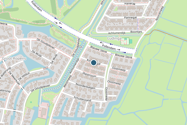 Politie-melding op Kimstergat, Harlingen op 24 mei, kaart-overzicht