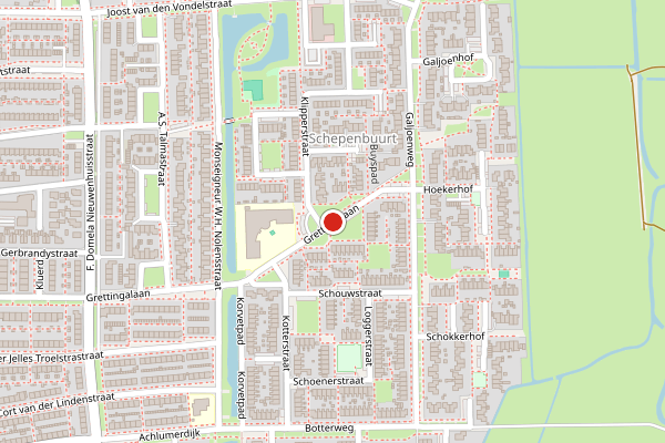 Brandweer-melding op Grettingalaan, Harlingen op 11 mei, kaart-overzicht