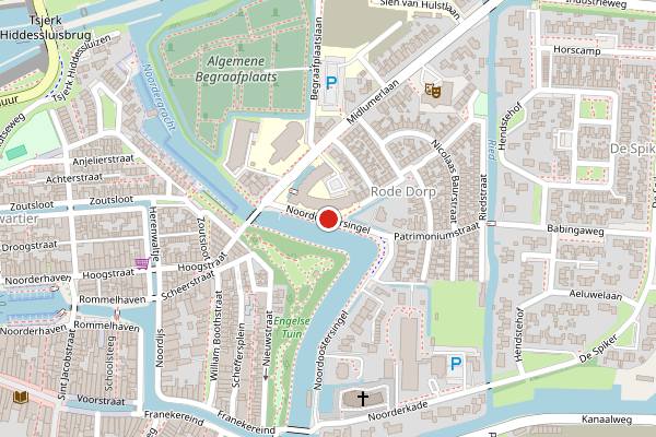 Brandweer-melding op Noordoostersingel, Harlingen op 5 mei, kaart-overzicht