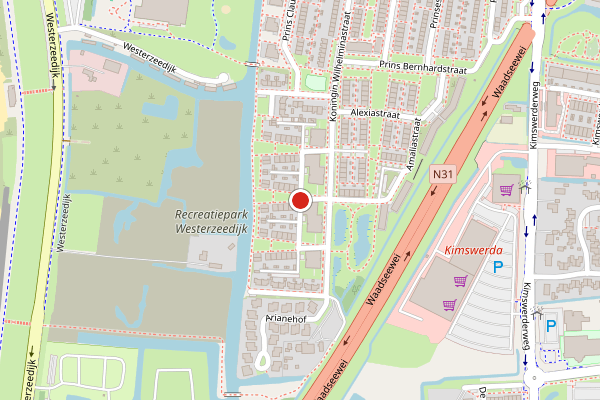 Brandweer-melding op Willem Alexanderstraat, Harlingen op 4 mei, kaart-overzicht