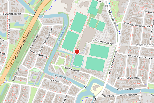 Brandweer-melding op Jan Rodenhuisplein, Franeker op 3 mei, kaart-overzicht
