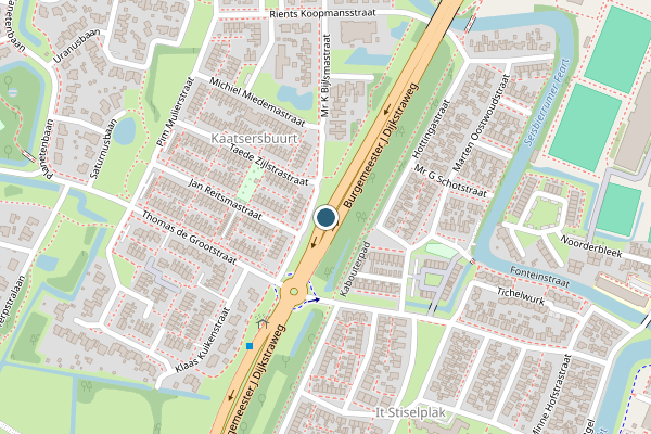 Politie-melding op Burgemeester J Dijkstraweg, Franeker op 14 april, kaart-overzicht