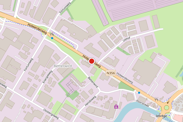 Brandweer-melding op Holwerderweg, Dokkum op 21 april, kaart-overzicht