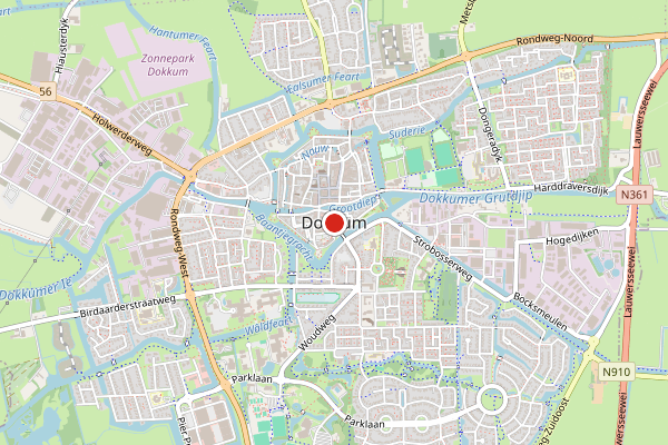 Brandweer-melding op Bocksmeulen, Dokkum op 20 april, kaart-overzicht