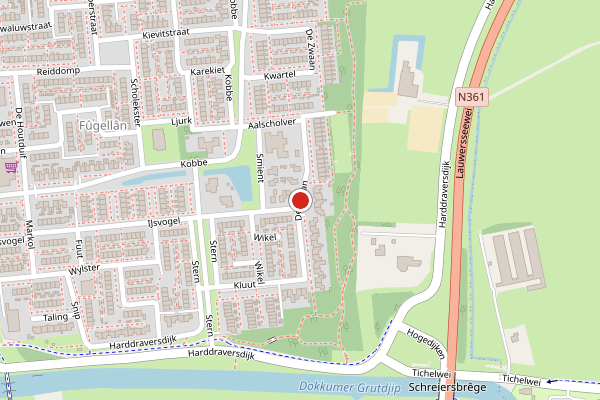 Brandweer-melding op De Zwaan, Dokkum op 18 april, kaart-overzicht