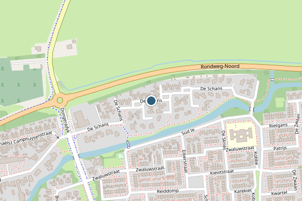 Politie-melding op De Schans, Dokkum op 14 april, kaart-overzicht
