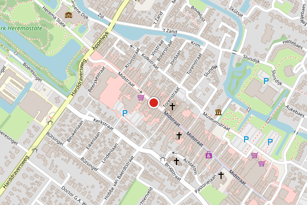 Brandweer-melding op Midstraat, Joure op 10 april, kaart-overzicht
